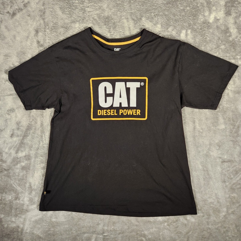 CAT Diesel Power T-Shirt Mens XL Black Caterpillar Graphic Logo 1510571